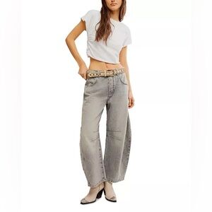 We the Free Good Luck Mid Rise Barrel Jeans